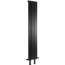 Vitality - Radiateur Vertical sur Pieds Moderne Noir - 160cm x 35.4cm - Hudson Reed