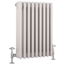 Windsor - Radiateur Rétro Horizontal Blanc à Colonnes 4 x 9 - 846 Watts - 60 x 42.5cm - Hudson Reed