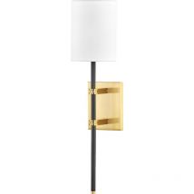 Hudson Valley - Denise 1 Light Wall Sconce Aged Old Bronze with White Shade