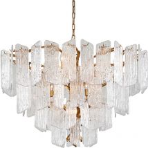 Piemonte 12 Light Chandelier Gold Leaf - Hudson Valley