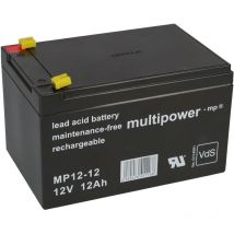 Multipower Blei-Akku MP12-12 Pb 12V 12Ah VdS G114091, Faston 4,8