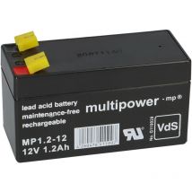 Multipower Blei-Akku MP1,2-12 Pb 12V 1,2Ah VdS G107032, Faston 4,8