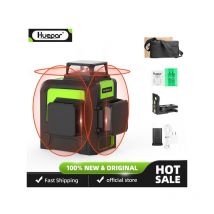 12 linee Livello laser a linea trasversale 3D Autolivellante Croce verticale e orizzontale a 360 gradi Linea laser rossa super potente 903CR - Huepar