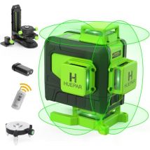 Huepar - 16 lignes 4D ligne croisée de niveau Laser ligne de faisceau vert avec batterie Li-ion pour carreaux de sol multifonction et télécommande