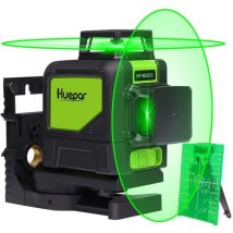 Huepar - 902CG 2 x 360 Kreuzlinienlaser Grün, 360 Grad Linienlaser Selbstnivellierenden Laser Level mit Pulsfunktion, Umschaltbar Zwei
