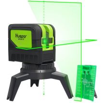 Huepar - 9211G Niveau Laser Croix Vert avec 2 Points Laser, diy Ligne Laser avec Fonction de Auto-nivellement et Inclinaison, Distance de Travail