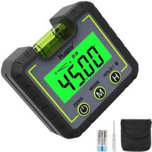 Huepar - Digital Niveau Winkelmessgerät Mini Winkelsucher Level Box mit V-Nut Magnetfuß & Hintergrundbeleuchtung lcd Fasenlehre Neigungsmesser für