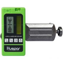 Huepar - LR-5RG Laser Detector for Pulse Lasers, Digital Green and Red Laser Receiver, Use with Line Lasers, Distance up to 50-60m, with Backlit lcd