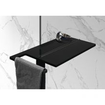Hüppe - Select + Portasciugamani con ripiano 40 x 22 cm, Nero opaco (SL2401123)