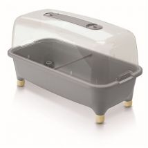 VAM - Huerto domestico/jardinera baja, con tapa de policarbonato para proteger tus plantas l prosperplast respana planter wood low set de plástico en