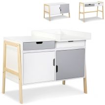 Klups - hugo Commode à langer bébé évolutive en bureau et meuble bas