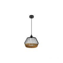 FABRILAMP Hängeleuchte de Decke Hugo 1xe27 Schwarz/natur 25d