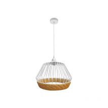Hugo - fabrilamp Hängeleuchte de Deckenleuchte 1xe27 Weiß/Natur 30d