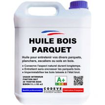 Huile Parquet - 5 l - Codeve Bois - Chêne foncé - Pour La Protection D'un Parquet Massif, Plancher, Escalier, Sol En Bois.