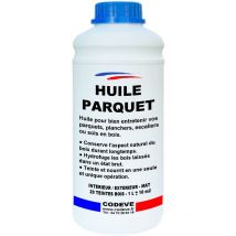 Huile Parquet - 1 l - Codeve Bois - Chêne - Pour La Protection D'un Parquet Massif, Plancher, Escalier, Sol En Bois.