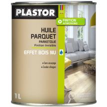 Plastor - Huile parquet effet bois nu (1L ou 5L) : huile pour bois en phase aqueuse pour protéger les bois intérieurs avec un effet bois nu