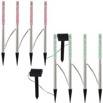 8x led plug-in jardin lumière changeur de couleur lampe solaire en acier inoxydable à l'extérieur