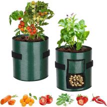 Kinsi - Sac Plantation Fraise 2pcs- 45X35cm- sac de culture pour plantes à semer,Vert