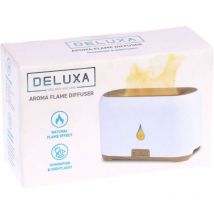 Deluxa - Humidificateur d'air diffuseur de flamme blanche aspect blanc/bois