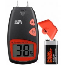 Humidimètre pour Bois - Portable avec Écran lcd Numérique hd - Plage de Mesure de 5 % à 40 % - Précision de +/- 1 %