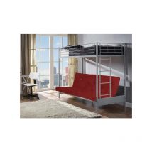 Futon Bunk Bed and with Futon Mattress (top mattress at extra cost) - Red - Red - Humza Amani