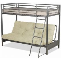 Futon Bunk Bed and with Futon Mattress (top mattress at extra cost) - Cream - Cream - Humza Amani