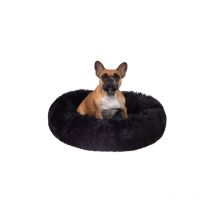 Hundebett 40cm, schwarzes Plüschbett