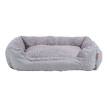 Hundebett Hundekissen Haustierbett Hundekorb Tierbett Hundesofa Hellgrau/Grau 75x60x19 cm