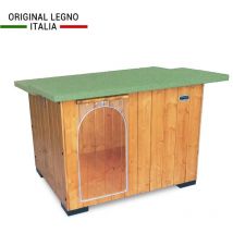 Hundehütte Hundehaus Hundehöhle Hundebox Aus Holz Massiv Wetterfest Echtholz made in italy Mod. Italy b - Pudel mit thermovorhang 73x56xH51