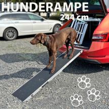 Petigi - Hunderampe Hundetreppe Auto Kofferraum Treppen Rampe Einstiegshilfe für Hunde Klappbar Aluminium Auswahl Längen 5 cm Belastbar bis 150 kg