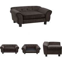 Longziming - The Living Store Hundesofa Braun 72x45x30 cm Plüsch - Hundebett - Plüschbett - Tiermöbel - Kuschelplatz Für Hunde - Kleines Hundebett