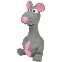 Bricoline - Hundespielzeug maus, quietschend, 14,5 x 8 cm, grau