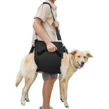 Hundetragegeschirr, Notfall-Beinstütze für Haustiere und Rehabilitations-Rucksack (XL, Schwarz)