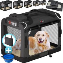 Cadoca - Hundetransportbox faltbar Katzentransportbox Transportbox Autobox Hundebox Box versch. Größen Farbwahl s - Anthrazit