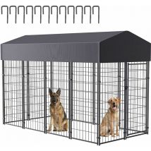 Hundezwinger draußen große Hunde Hundekäfig Hundehütte 249x120x165 cm Hundehaus Zwinger mit Dach Welpenlaufstall