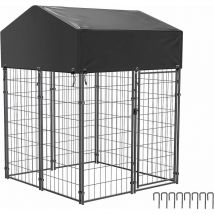 Hundezwinger Hundekäfig Hundehaus 127x120x165 cm Zwinger mit Überdachung Outdoor Tiergehege