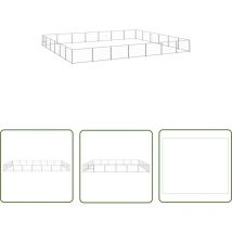 The Living Store Hundezwinger Silbern 42 m² Stahl - Hundehütte - Hundezwinger - Zwinger Für Hunde - Metallzwinger - Stabiler Hundezwinger