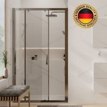 Hüppe - Confezione: porta scorrevole da 120 cm + piatto doccia Satalek 120x80 cm bianco (Huppe1-12080WH)