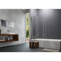 Design pure Badewannenabtrennung, 3-teilig, - Hüppe