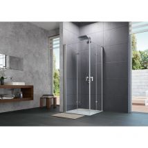 Hüppe - Design pure Schwingfalttür, Linksbefestigung, Breite 900mm,