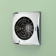 HIB - Hush Chrome Wall Mounted Extractor Fan with Timer - 33100