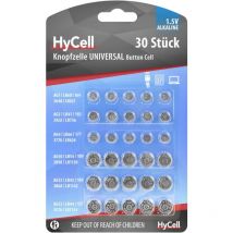 HyCell Jeu de piles bouton 5X AG 1, AG 3, AG 4, AG 10, AG 12, AG 13