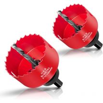 Scie Cloche Bi-métal, 2PCS Coffret de Scie Trépan 68mm 60mm, Profondeur de Coupe: 32 mm, Parfaite pour Percer Le Bois, Les Panneaux pvc et Le Métal