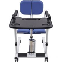 Hydraulic Patient Lift, Transfer Chair, Hydraulic Elderly Lift, with 180° Split Seat, Adjustable Lifting Height 41-65cm, Load 150kg (Blue)