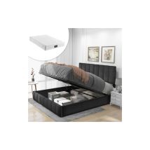 Hydraulisch Gepolstertes Doppelbett 140 X 200 Cm, Verstellbares Kopfteil, Metalllattenbett, Leinenmaterial, Modernes Bettgestell Mit Stauraum, Großer 