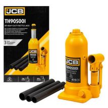 JCB - Hydraulischer Wagenheber 5 Tonnen, Hebebühne für pkw de, Tragkraft 5000 kg, Hubbereich de 218-474 mm, Sicherheitsventil de, Klappgriff.