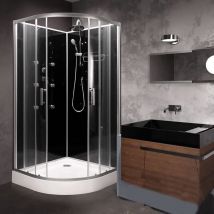 Hydro SS710 Shower Cabin 1000 x 1000 Black Glass - Vidalux
