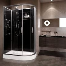 Hydro SS712 Left Shower Cabin 1200 x 800 Black Glass - Vidalux