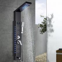 Hydromassage Shower Column With 4 Massage Jets Led Water Temperature Display,Shower System With Bath Spout and Hand Shower