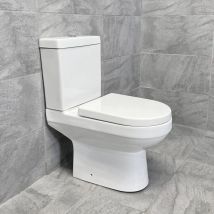 Hydros - Charlotte Close Coupled Toilet Modern Style wc Inc Soft Close Seat, Without fixing kit